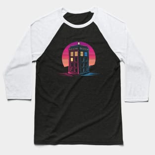 Retrowave TARDIS Baseball T-Shirt
